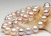 9-10mm South Sea White Rose Gold Round Pearl Silver 925 Silver Halsband