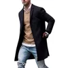 Winter Wool Jacket Men's High-quality Wool Coat Casual Slim Collar Woolen Coat Men's Long Cotton Collar Trench