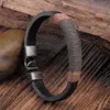 Wholesale-n Retro Punk Women Men Hemp Wrap Leather Weaving Wristband Metal Bracelet Black Brown Bracelets Bangle Jewelry