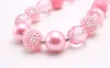 Loverly rosa Stil Baby Mädchen Perlen Halskette für Kind Kinder handgemachte klobige Kaugummi Halskette charmanten Schmuck