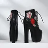 2019 Flower embroidery platform boots woman ankle booties designer shoes size 34 to 40