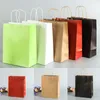 Friendly Kraft Paper Bag Portable Gift Bag With Handles Recyclable Shop Store Packaging Bag Shopping Bags Gift Wrap XD19932