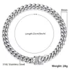 Miami Curb Cuban Mens Bracelet Chain Hip Hop 316L Stainless Steel Silver Gold Color 8/12/14mm 9inch DHBM111