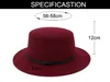 Fashion Wide Brim Elegant Lady Wool Pork Pie Boader Flat Top Hat för Kvinnors Mäns Felt Fedora Gambler Hat Cloche Bowler Hattar