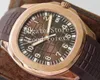 40-mm-Uhren für Herren ZF Factory Roségold-Kristalluhr Miyota Automatik Cal.324 SC Braunes Zifferblatt 5167 Eta Rubber Herren-Mechanische Armbanduhren