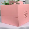 4 colori scatola torta 4/6/8/10 pollici con manico scatola torta di formaggio di carta Kraft bambini compleanno matrimonio casa rifornimento del partito LX1771
