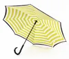 Leopard Stripe Inverted Umbrellas With C Handle Double Layer Inside Out Windproof Beach Reverse Folding Sunny Rainy Umbrella WX9-236