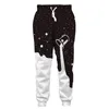 Joggers homens sweatpants engraçado galáxia derramando leite impressão 3d calças preto branco cor solta calças casuais pantalones hombre cx2006298725395