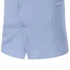 القمصان غير الرسمية للرجال Shenrun Men Fashion Long Sleeve الوقوف على طوق Slant الإغلاق الطري