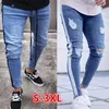 Verão novo masculino casual calças jeans listra hip hop calças compridas magro streetwear jeans S-3XL