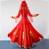 古典的なUYGUR新疆のダンスロングドレス国立民俗ダンスステージウーマンダンサー衣装赤い祭りのパフォーマンス服