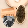 2 PCS / Set Portátil Bristle Beard Beard Brush Hairdresser Ferramenta de barbear homens Bigode Kit Kit Barba Comb Set