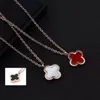 Fashion Simple Lucky Clover Pendant Necklace for Women with Clover Charm Gold Chain Costume Drag Queen Jewelry 3 pcs