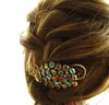 S151 Europe Fashion Jewelry Women's Vintage Peacock Hairpin Clip Clinfullful Rhinestone Hair Clip Bobby Pin Lady Barrette