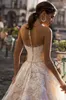 2020 A Line Beach Wedding Dresses Sleeveless Appliques Jewel Neck Tulle Wedding Dresses Sweep Train Bohemian Bridal Gowns