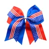 Bandas para el cabello Bandera americana Swallowtail Bow Strip Stars Banda elástica para el cabello Arco grande Titular de cola de caballo Accesorios para el cabello de moda 6 diseños DHW3625