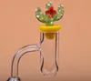 Date 20mmOD Round Bottom Quartz Banger Flat Top Quartz Nail Avec Cactus Carb Cap pour verre bongs conduites d'eau dab plates-formes pétrolières