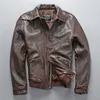 Motorcycle jacket lapel neck Flocking cow leather jackets locomotive leather jacket with ykk zipper