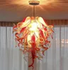 Chinese Supplier Pendant Lamps Hand Blown Glass Chandeliers Lights Italian Retro Ceiling Lights Red Amber Lampshade for Apartment Hotel Living Room LR1405