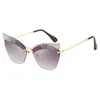 Venda high-end moda diamante olho de gato óculos de sol marca feminina óculos de viagem estilo passarela senhoras gato eye2325