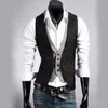Mens Vest Formal Business Casual Winter Suit Tuxedo Layered Style Slim Fitted Waistcoat Vest