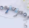 Wholesale-925 Silver Pandora Bracelets For Women Royal Crown Charm Bracelet blue Crystal Beads Bracelet Valentine's Day gift