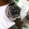 Speciale New Overseas 4500V 110A 4500V quadrante nero automatico orologio da uomo cassa in acciaio cinturino in pelle nera orologi sportivi da uomo Hel2918