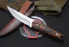 1 stks Nieuwe Survival Rechte jachtmes D2 Mirror Polish Drop Point Blade Full Tang G10 Handvat met lederen schede