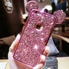 3d bling caso da orelha do rato para iphone 7 6 6 s plu 5 5S se silicone suave luxo glitter case capa para iphone7