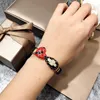 Mode Italie Serpent Bracelets Unisexe Coeurs Rouges Bracelets En Acier Inoxydable Bracelet En Cuir Amoureux Cadeaux avec Box260F