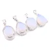 LuckyShine Fashion Exquisite Sieraden Teardrop Gevormde Witte Maansteen Gems Zilveren Prachtige Vintage Hangers Ketting Sieraden