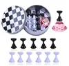 Set False Nail Tips Holder Practice Training Display StandMWOOT Chess Board Magnetic Crystal Nail Art Holder Stand for Nail Salon7332513