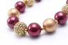 New Kids Chunky Beads Necklace Christmas Style Girls Child Chunky Bubblegum Necklace Handmade Jewelry For Party Gift