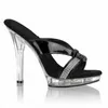RNCKSI新しい透明ラインストーンクリスタルスリッパ13cm超微細な女性のハイヒールのプラットフォームスリッパゼリーセクシーな靴