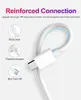 Cabos de telefone celular 1m de 3 pés de carregamento rápido Tipo C carregador USB-C de alta velocidade para Android Smartphone White