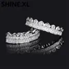 الهيب هوب المثلج Zircon مخصص FIT GOLD TEATH GRILLZ CAPS Micro Pave Cubic Zirconia Top Bottom Grills for Christmas Gift WOM1667431