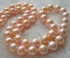 18 inches 9-10mm South Sea Rose Gold Pearl 925 Silver Pearl Necklace