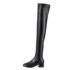 Sıcak Satış-Yeni Geliş Kadınlar Üzeri Cizme Sonbahar Kış Kare Topuklar Ayakkabı Kadın Sivri Toe Zarif Fermuar Yüksek Boots Warm