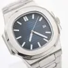 U1 ST9 Top Caffice 5711 Luxury Mens Watch Nautilus 40 мм Blue Dial 316 Прозрачные стеклянные часы из нержавеющей стали 316