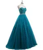 Formale Abendkleider 2021 Teal Blue Ballkleider Lange Pailletten Perlen Cocktailparty-Abschlussballkleid Ballkleider A-Linie Robes de Soiree201v