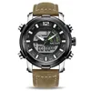 Dual display Digital Men Watch Megir Sport Analog Quartz Orologi Relogio Masculino Reloj Hombre Army Army Military Oro