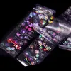 4*20cm/Roll Holographic Nail Foil stickers Flame Dandelion Panda Bamboo Holo Transfer Decals