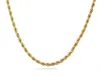 Bulk 18K Gold Plated Chains For women men 3MM Twisted Rope Choker necklaces Jewelry Size 16 18 20 22 24 30 inches