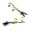 HENGJIA 1Pcs Spinner Bait 8.8cm 10.7g Spoon Lures Metal Fishing Lure Bass Hard Bait With Feather Treble Hooks