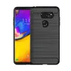 Karbon Fiber Doku Darbeye Kapak Koruyucu Slim Fit Yumuşak TPU Silikon Kılıf için LG V35 ThinQ / LG V40 ThinQ