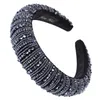 Women Sponge Padded Bandana Luxury Full Colorful Faux Crystal Beaded Hair Hoop Wedding Bridal Jewelry Crown Headband1463010