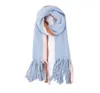 Szaliki Tassel Paski Oversized Koce Scarf Fringed Zimowe Okłady Szal Moda Japonia Długi Tłumik Neck Ring Neckerchief Pashmina C6860