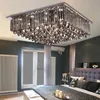 Plafonniers Mode Pendentif Cristal Carré LED Moderne Créatif Lustres Éclairage Dimmable Lampe D'intérieur