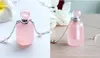 Natural Rose Crystal Essential Oil Perfume Bottle Jewelry Oval Quartz Stone Bottles Pendant Necklace with S925 Real Silver Chain