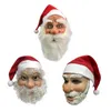 Copricapo integrale per simulazione maschera in lattice di Babbo Natale di Natale con berretto rosso per Natale